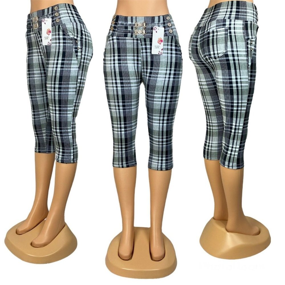 Women's High Waist Capri Pants with pockets